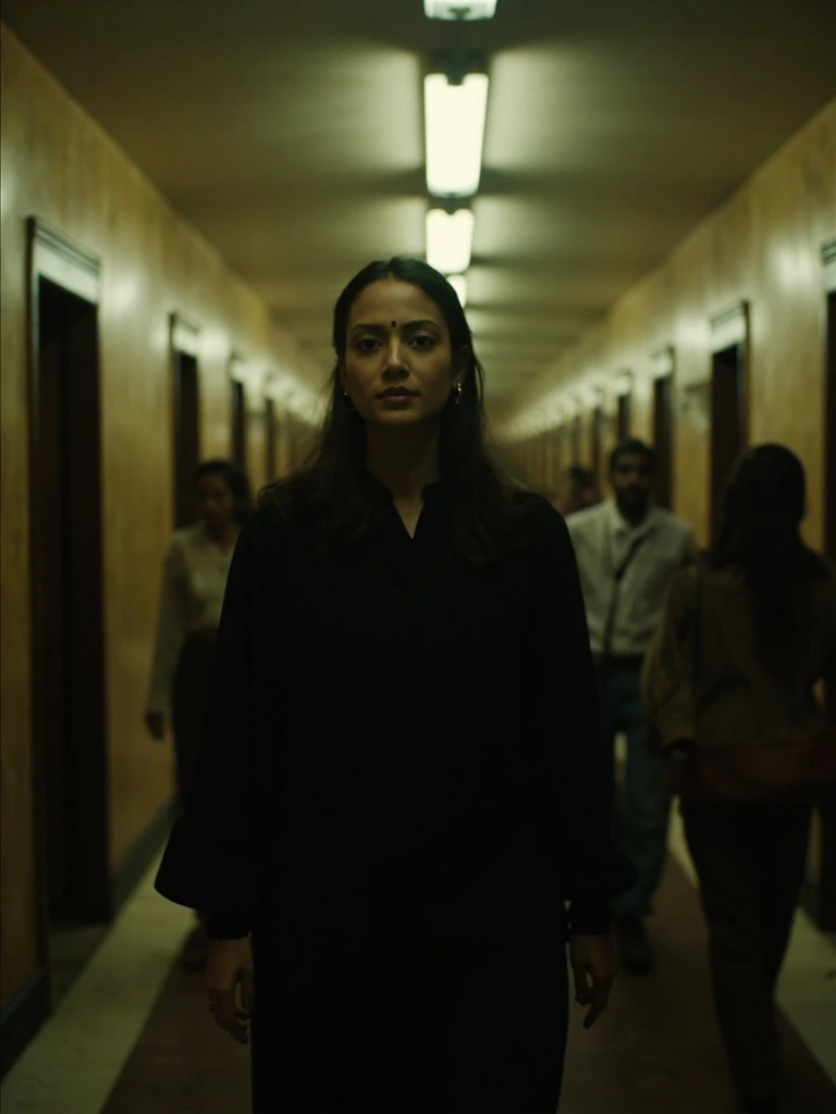 Still from Black Warrant showing an advocate walking through Mumbai High Court