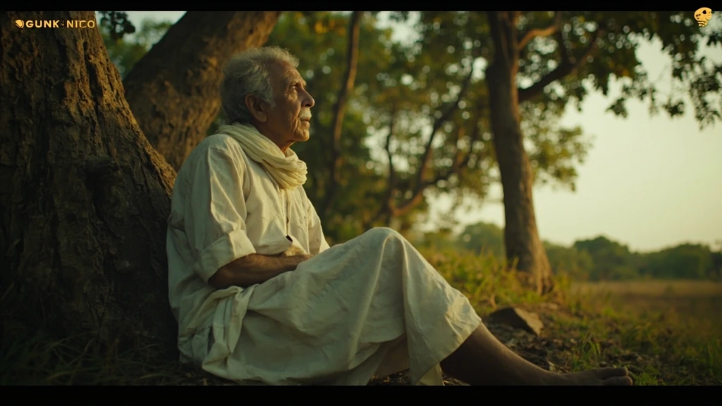 Still from a Marathi film set in a monsoon village